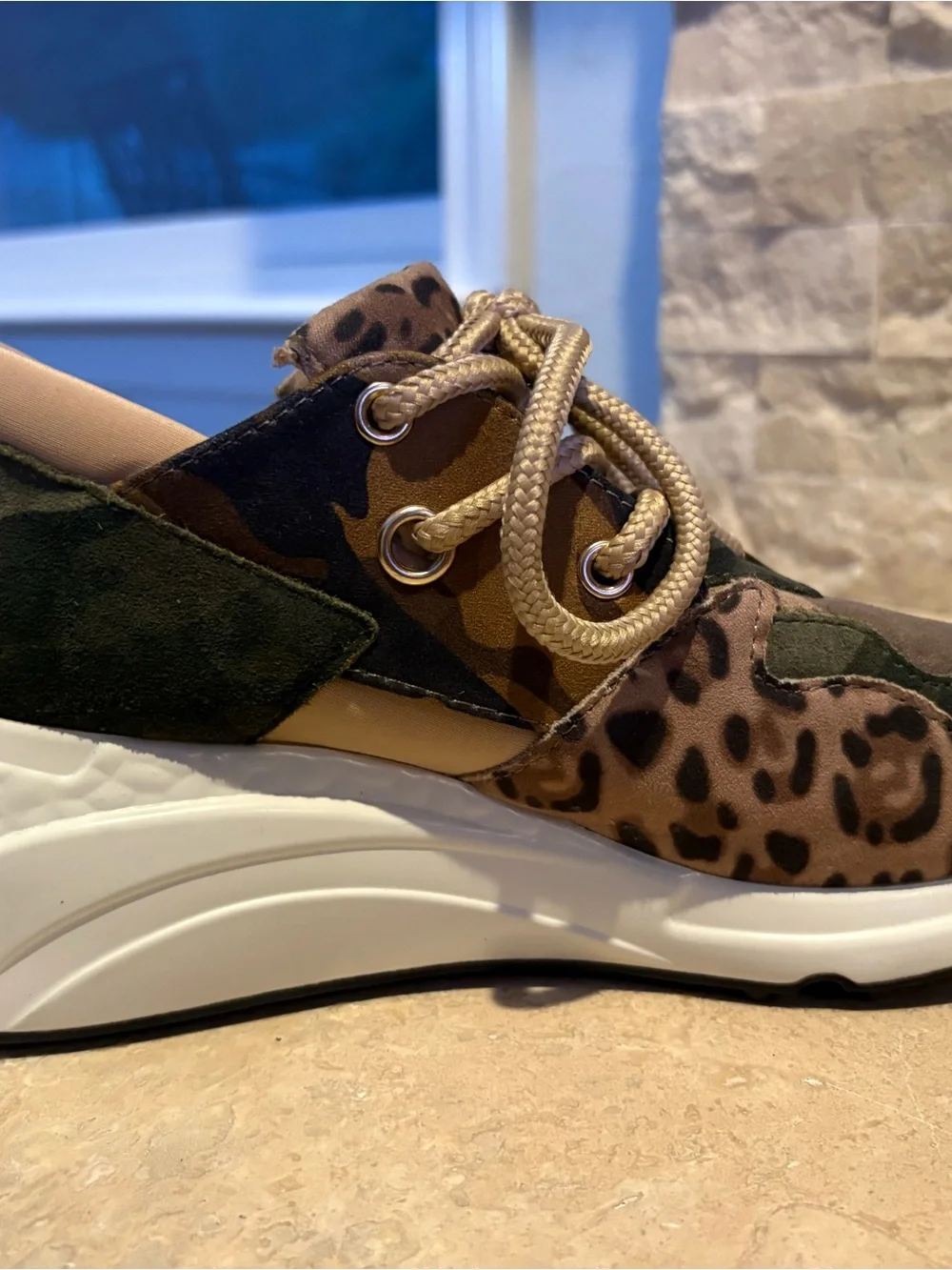 Steve Madden Camo & Leopard Print Sneakers in Brown and Green - Picture 10 of 10